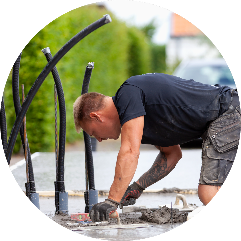 Anleggsarbeider som legger sement